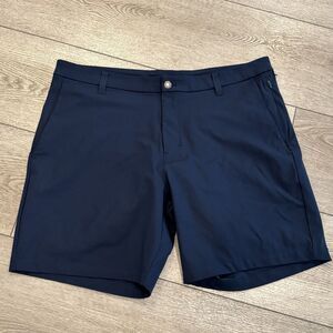 Lululemon Commission Shorts Mens 38 Blue 8” Inseam Casual Golf Activewear Preppy
